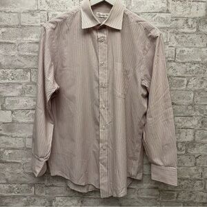 CHRISTIAN Dior dress shirt men’s 16.5 32-33‎ white striped button down